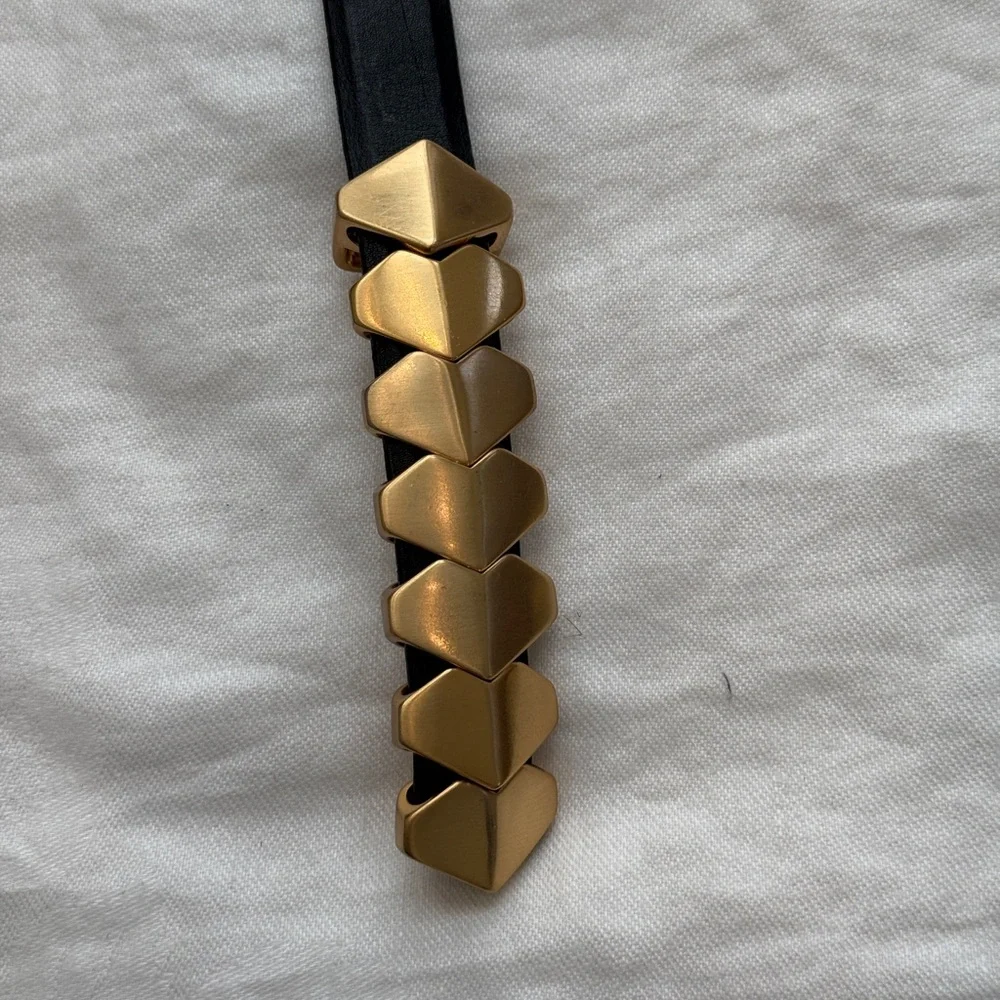 Carlisle black leather & gold variegated 7 piece buckle size large - Picture 4 of 12